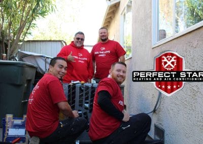 Lennox & Perfect Star Joined Forces to spread the love! Back left to right Frank Estrada (Lennox Territory Manager) and Lance Bakke (Install Manager). Front left to right: Installers David Mendoza & Michael Jaquith